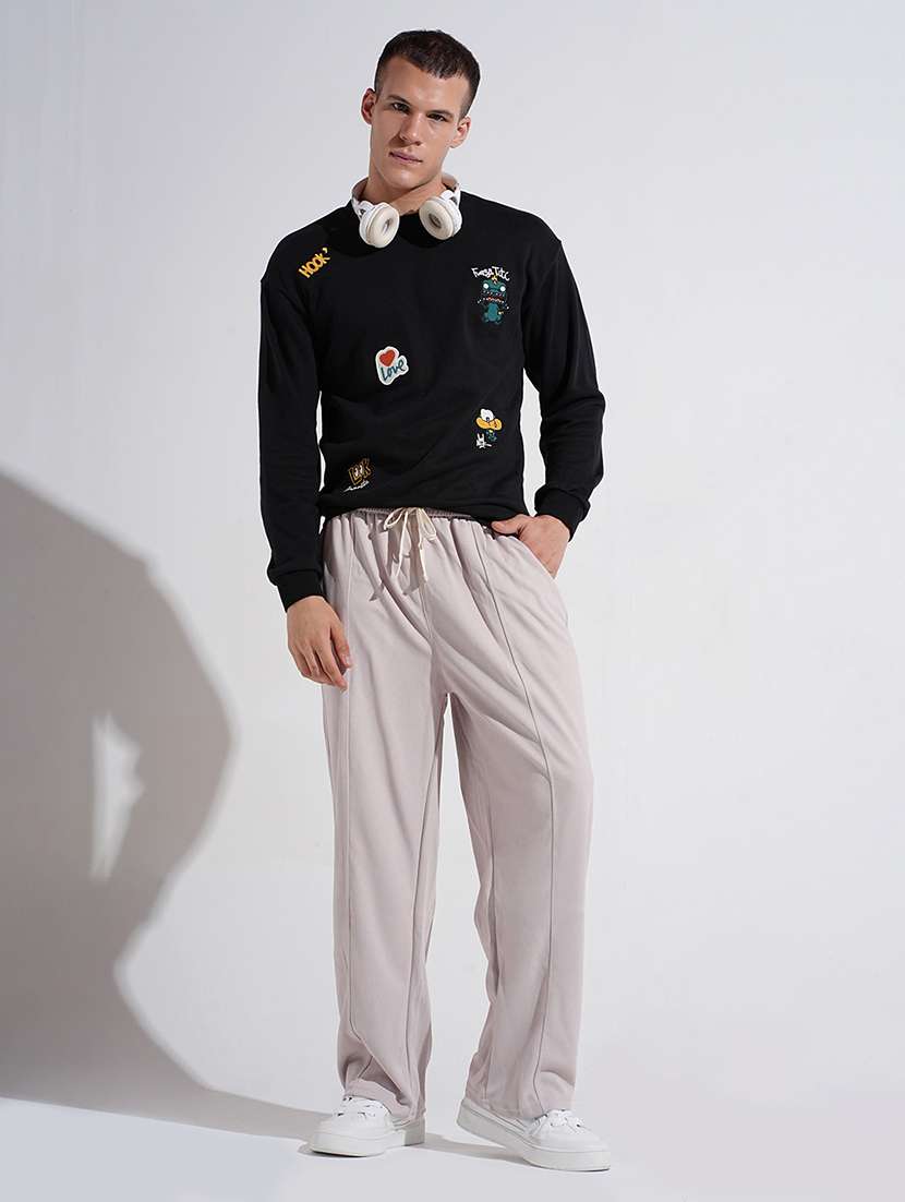 men solid mid rise relaxed fit track pants - 22038057 -  Standard Image - 4