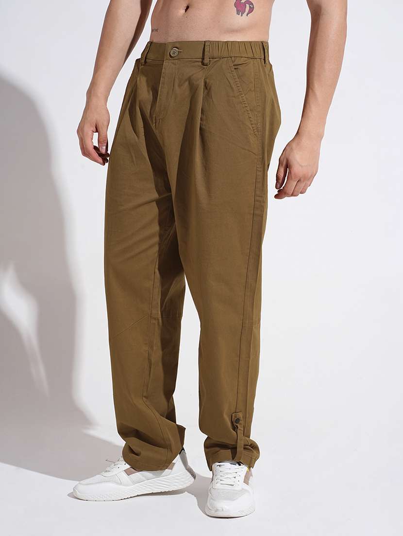 men solid mid rise relaxed fit chinos  - 22038062 -  Standard Image - 1