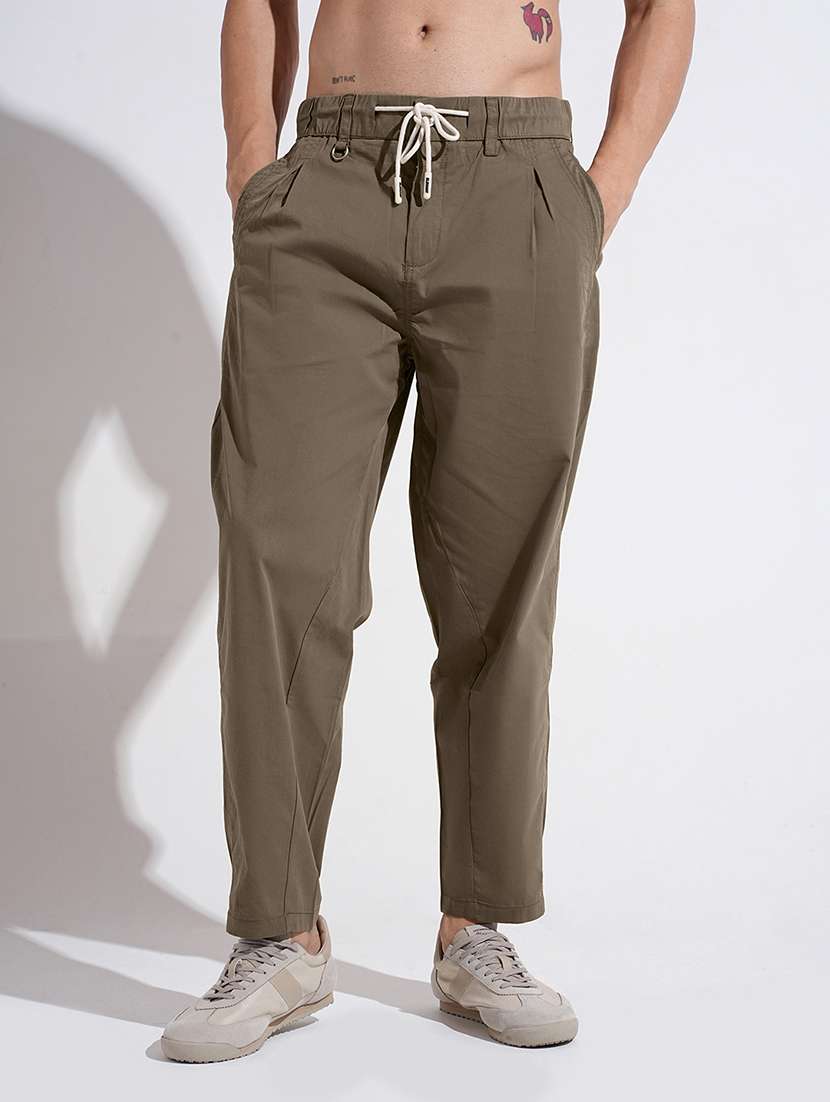 men solid mid rise straight fit chinos  - 22038063 -  Standard Image - 1