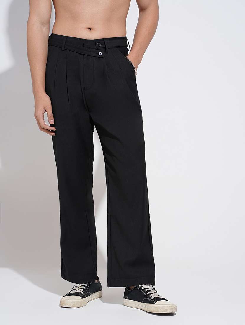 men solid mid rise straight fit chinos  - 22038067 -  Standard Image - 1