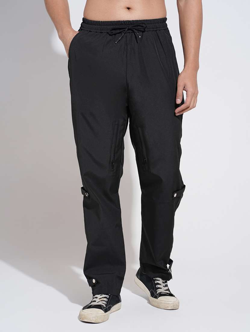men solid mid rise relaxed fit parachute pants - 22038071 -  Standard Image - 1