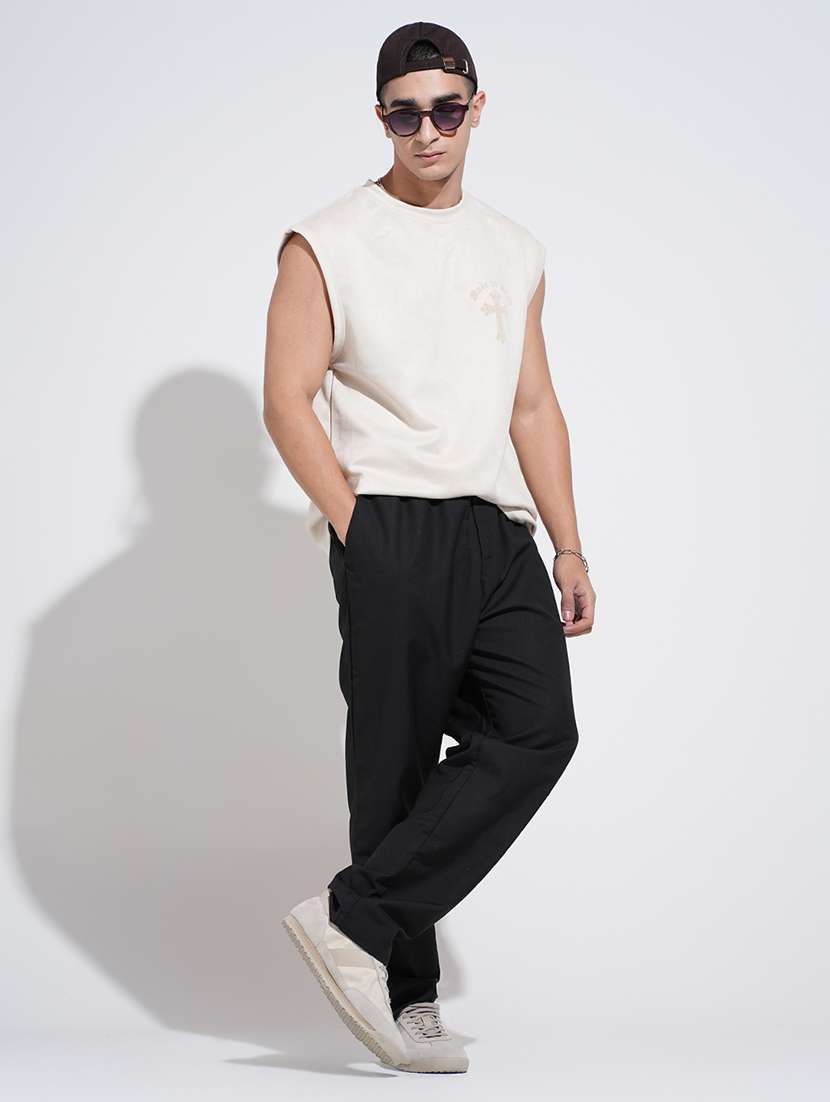 men solid low rise straight fit trouser  - 22038077 -  Standard Image - 1