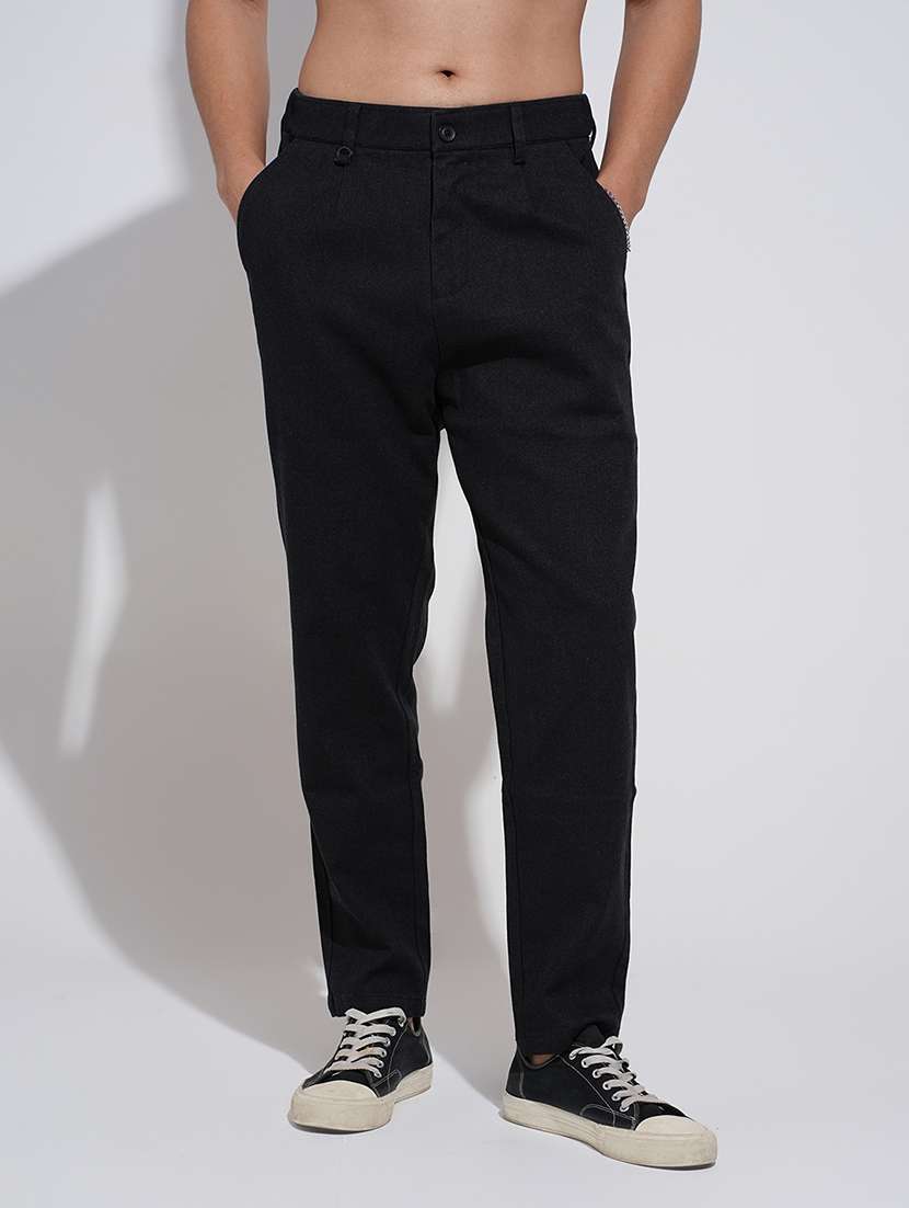 men solid low rise straight fit trouser  - 22038080 -  Standard Image - 1