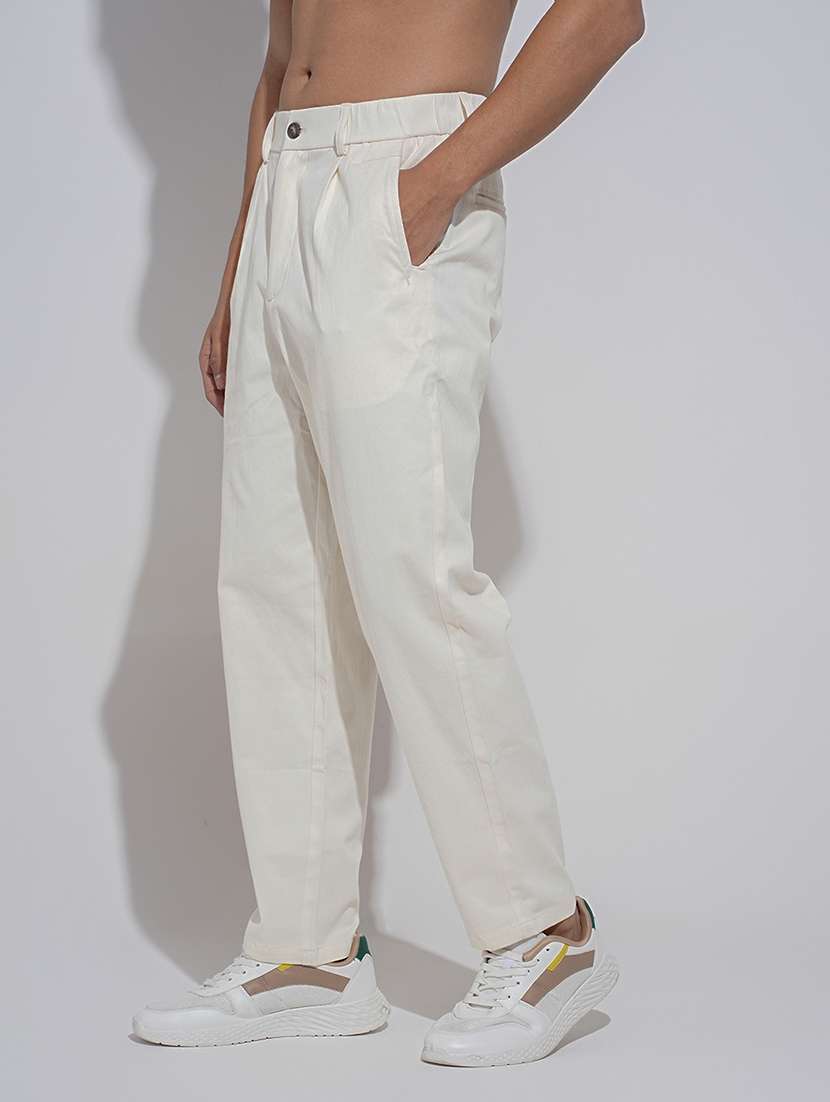 men solid low rise straight fit trouser  - 22038082 -  Standard Image - 1