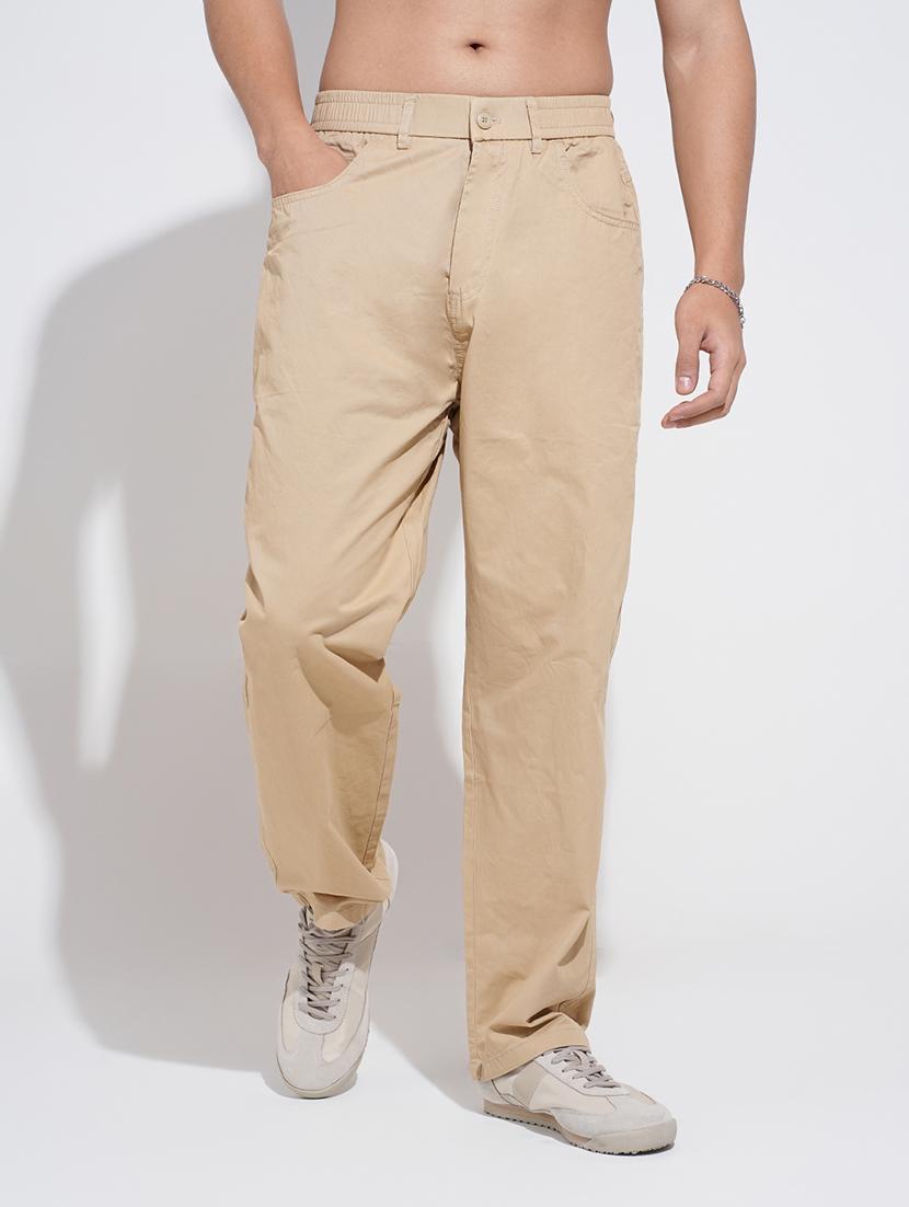 men solid low rise straight fit trouser - 22038084 - Standard Image - 1