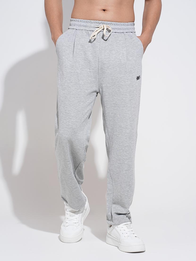 men grey solid mid rise relaxed fit track pant - 22038089 - Standard Image - 1