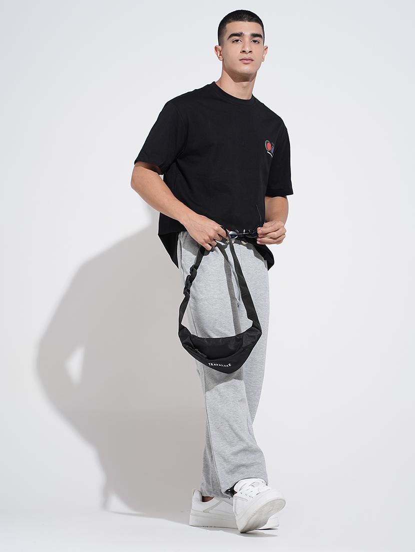 men grey solid mid rise relaxed fit track pant - 22038089 - Standard Image - 4
