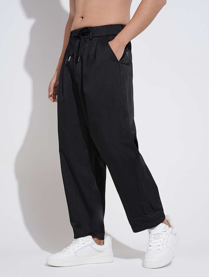 men solid low rise relaxed fit trouser  - 22038090 -  Standard Image - 1