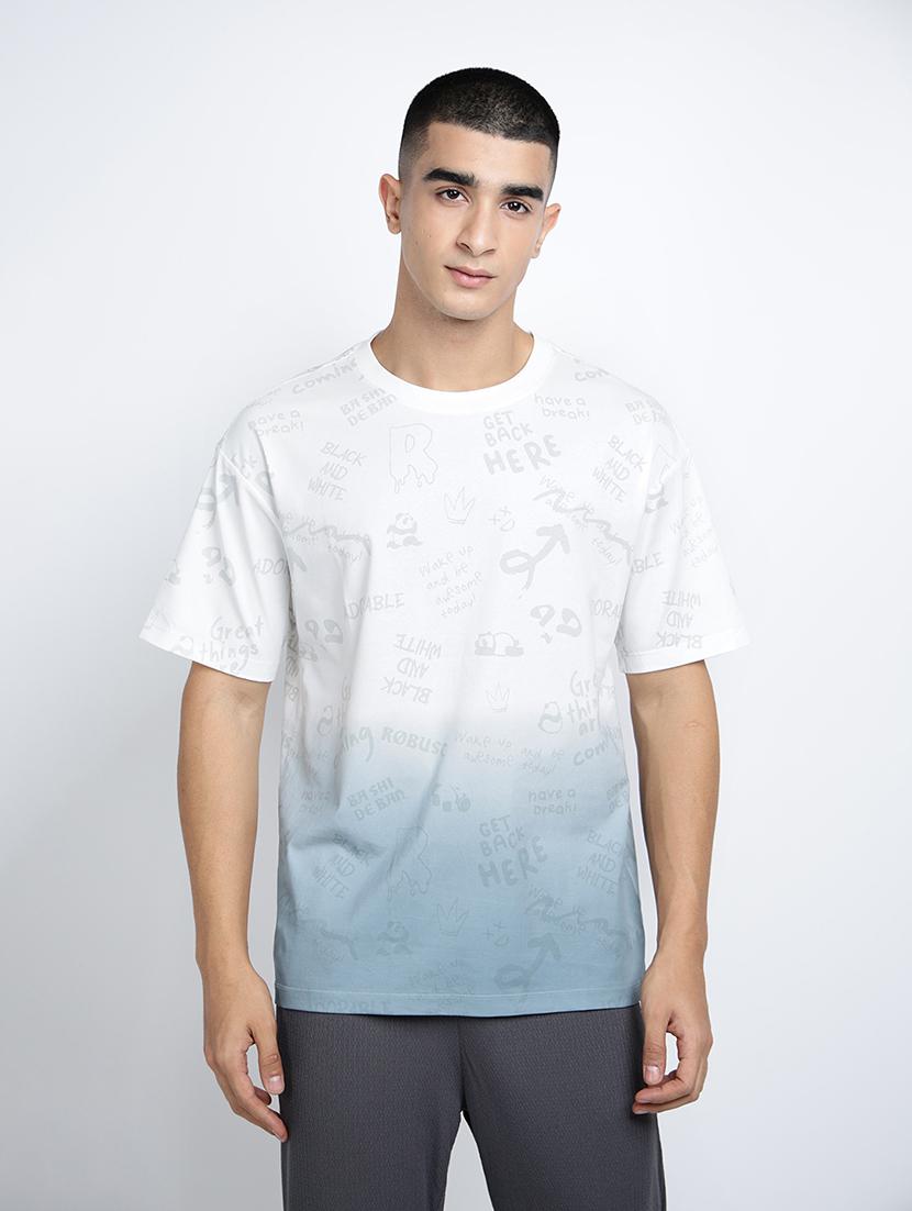 men printed short sleeve oversized t-shirt - 22038099 - Standard Image - 1