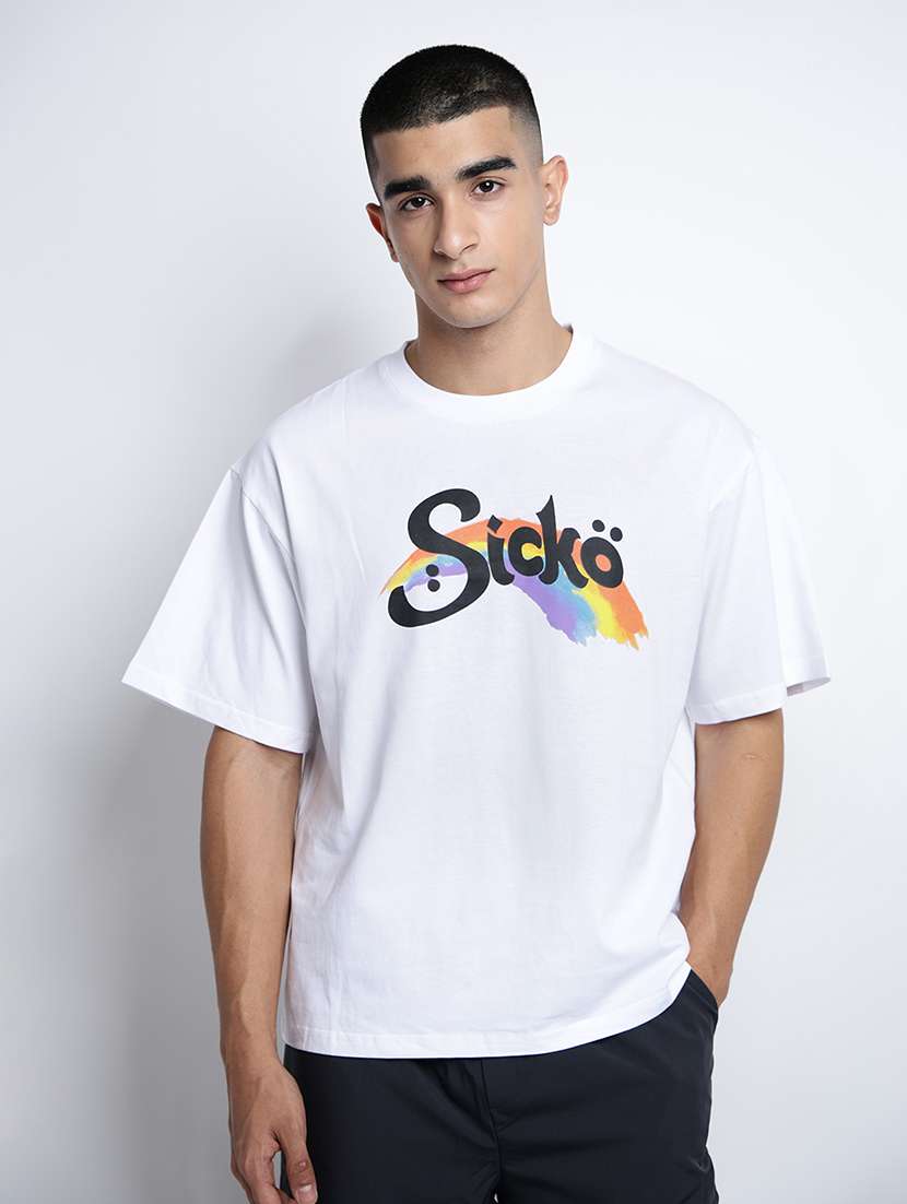 men printed short sleeve oversized t-shirt - 22038100 -  Standard Image - 1