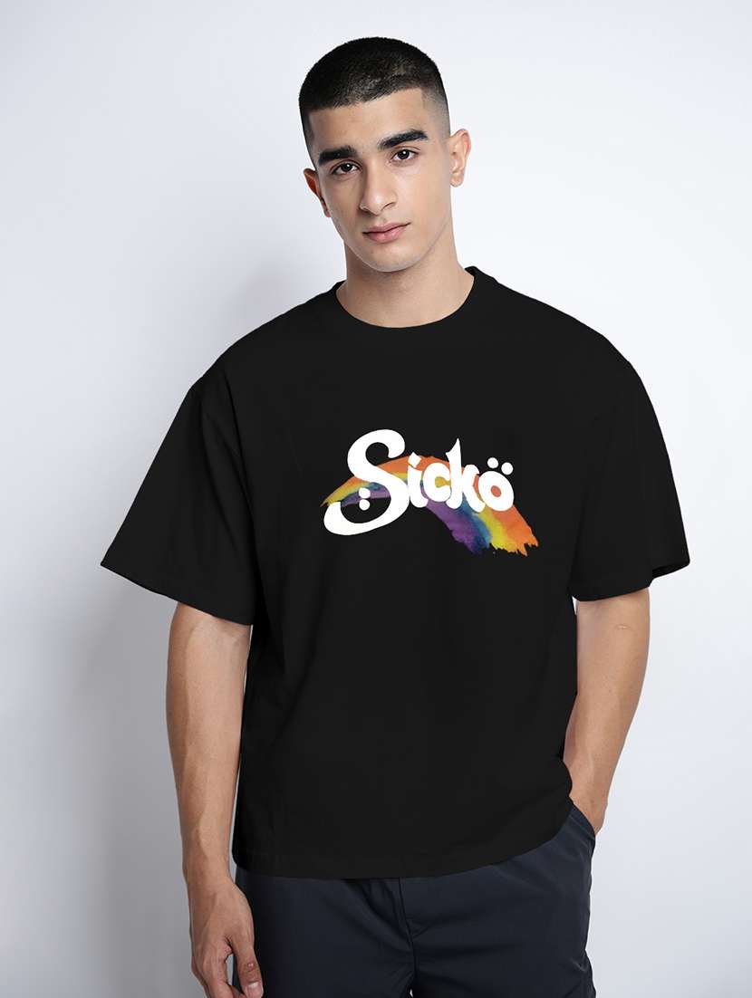 men printed short sleeve oversized t-shirt - 22038101 -  Standard Image - 1