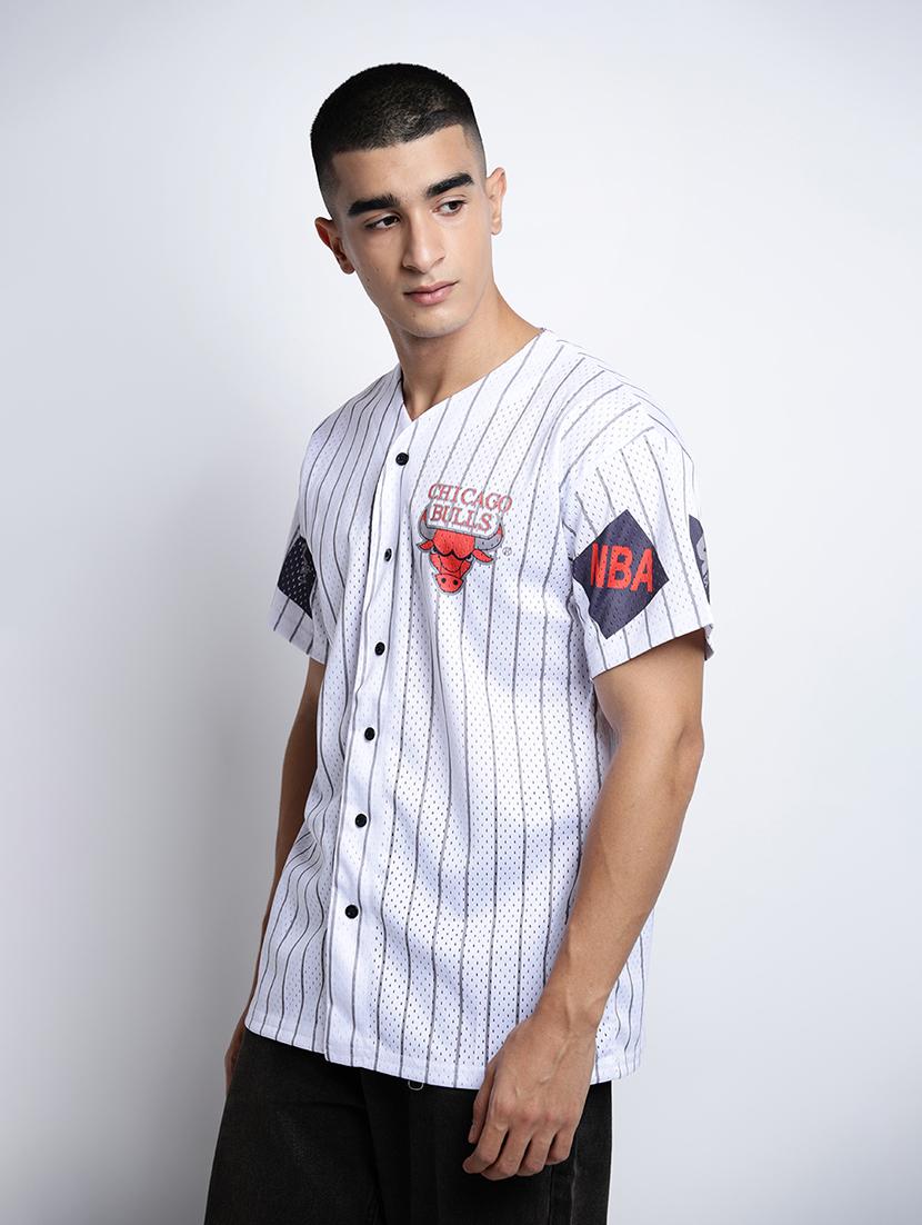 men striped short sleeve v-neck loose fit t-shirt - 22038110 - Standard Image - 1