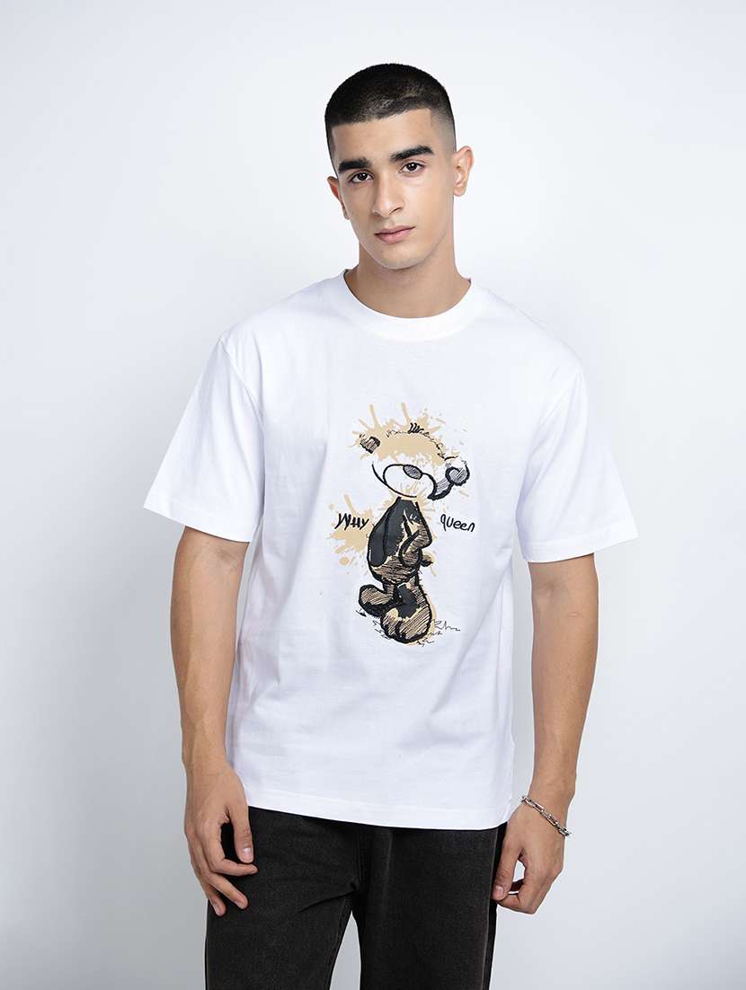 men printed short sleeve loose fit t-shirt - 22038122 -  Standard Image - 1