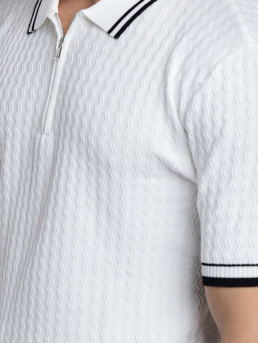 white cotton blend plain tshirt - 22038136 -  Standard Image - 4