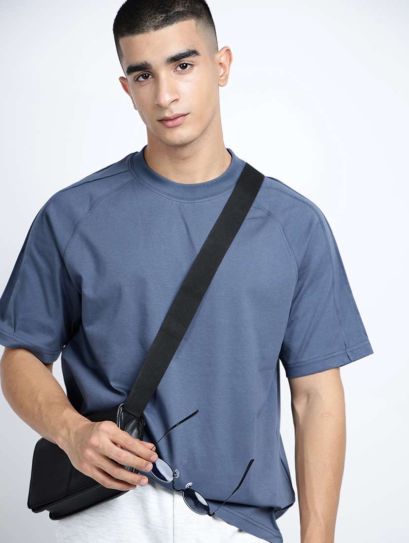men solid short sleeve oversized t-shirt