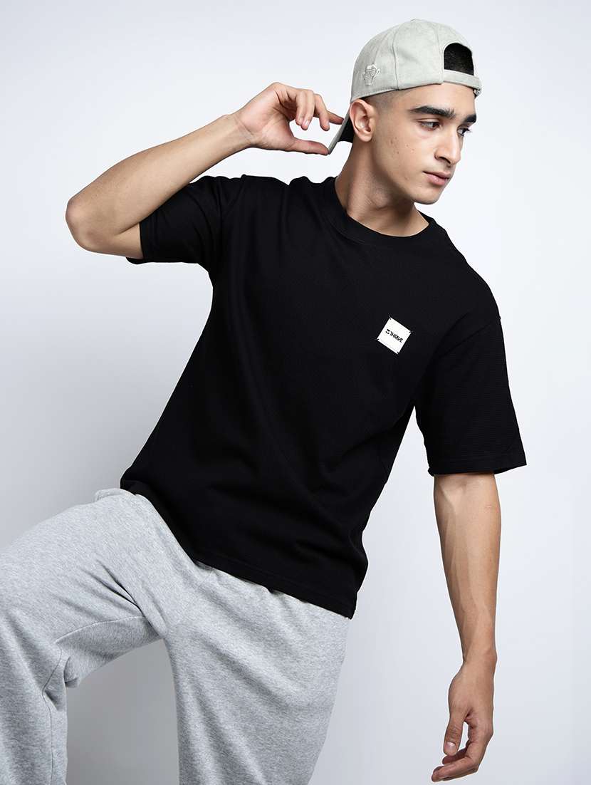 men solid short sleeve oversized t-shirt