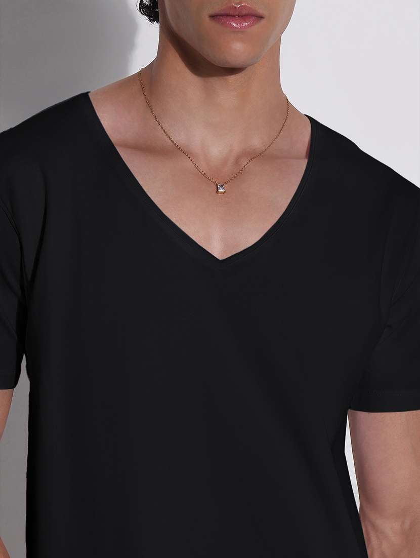 men solid short sleeve slim fit t-shirt - 22038150 - Standard Image - 4