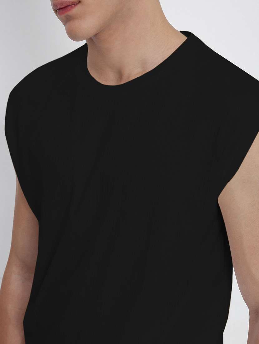 men solid sleeveless regular fit t-shirt - 22038160 -  Standard Image - 4