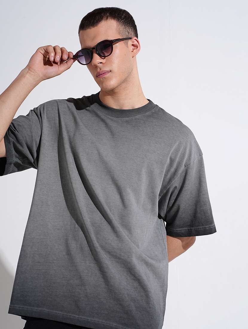 men ombre print short sleeve oversized t-shirt