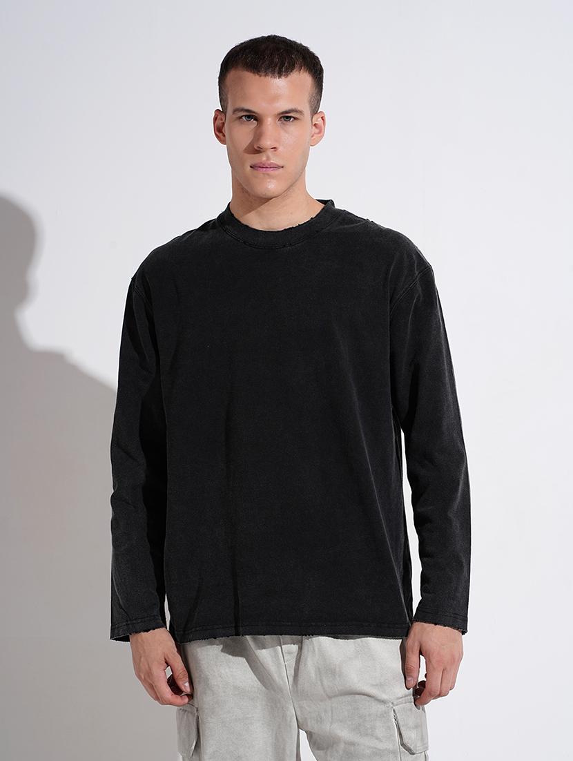 men printed long sleeve loose fit t-shirt - 22038166 - Standard Image - 1