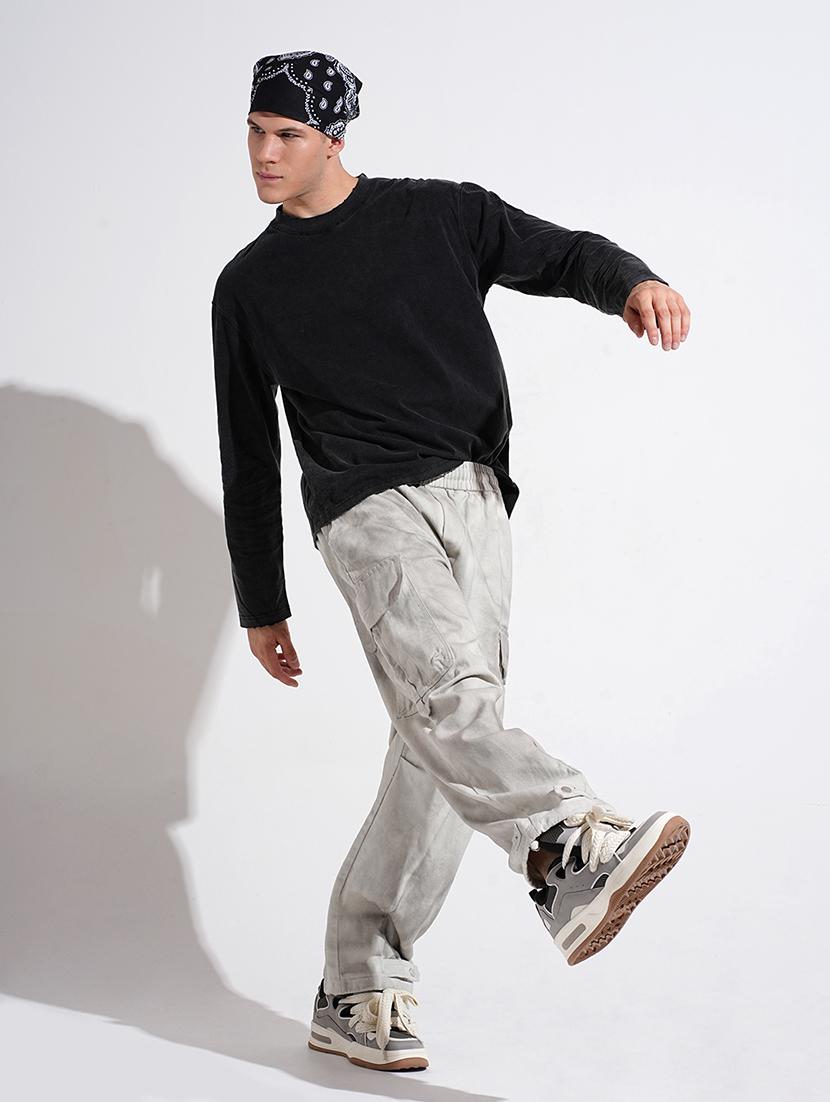 men printed long sleeve loose fit t-shirt - 22038166 - Standard Image - 4