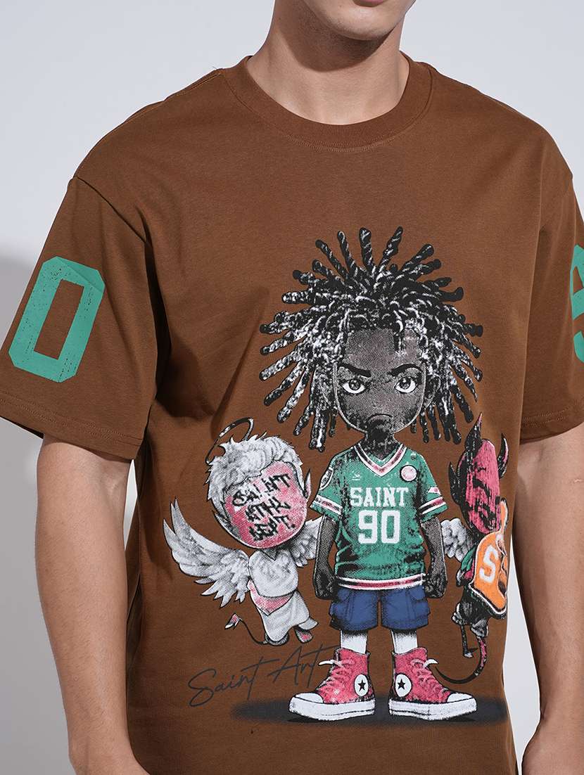 men printed short sleeve oversized t-shirt - 22038173 -  Standard Image - 4