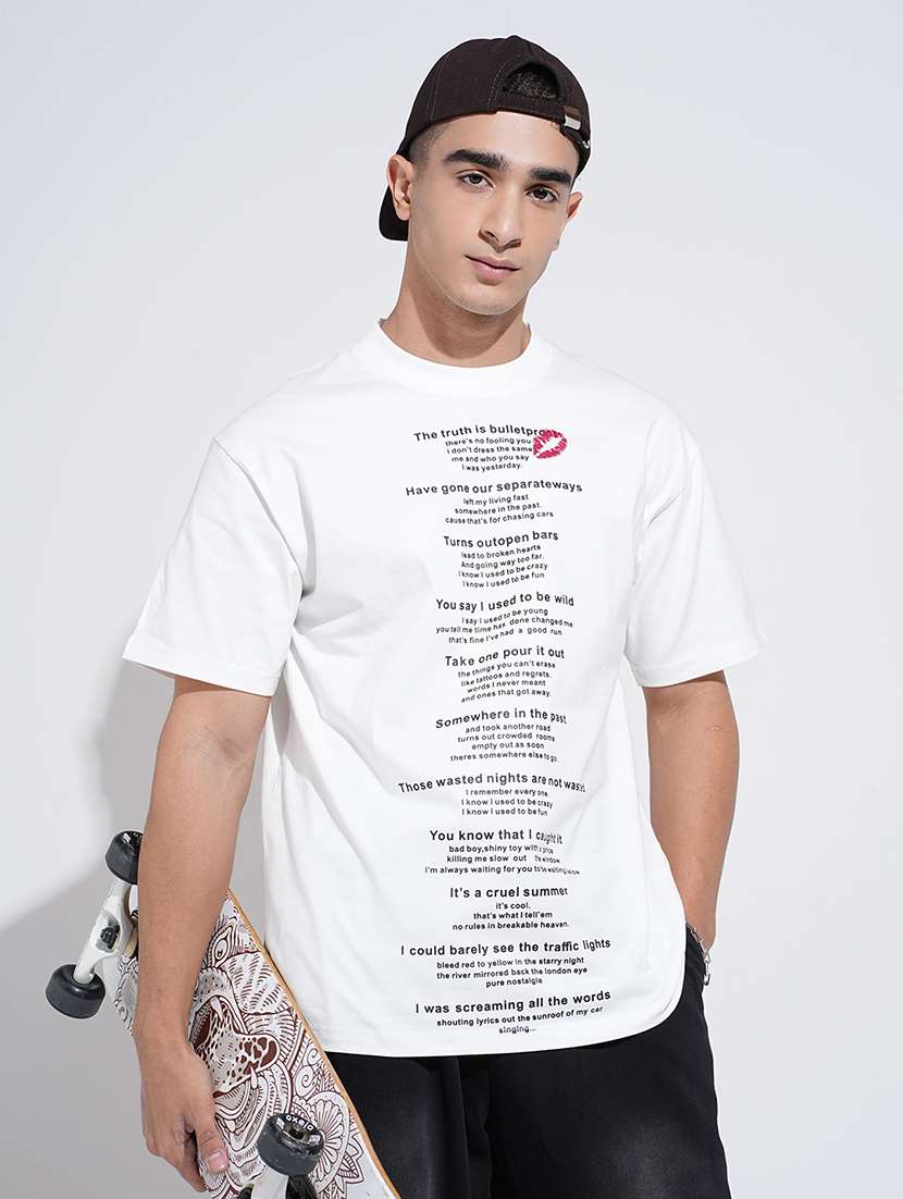 men printed short sleeve loose fit t-shirt