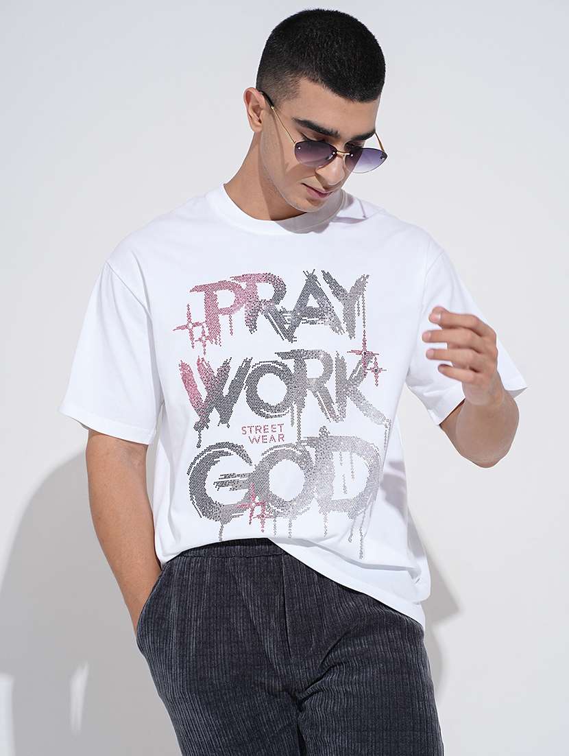 men printed short sleeve oversized t-shirt