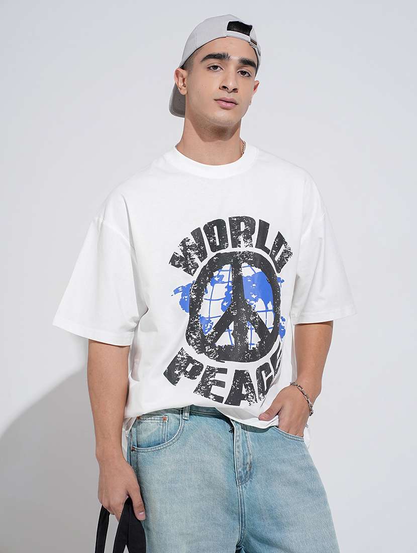 men printed short sleeve oversized t-shirt