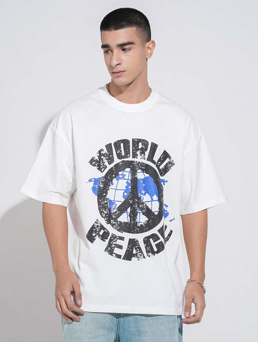 men printed short sleeve oversized t-shirt - 22038185 -  Standard Image - 1