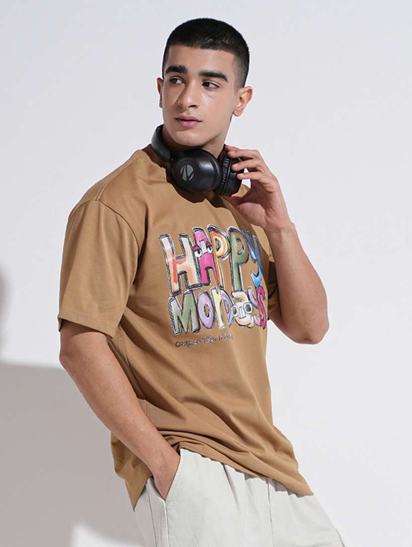 men printed short sleeve oversized t-shirt