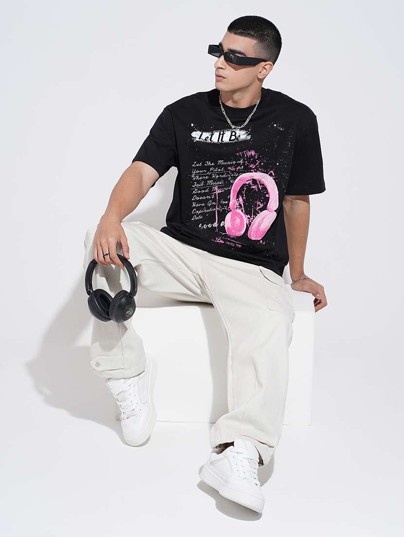 men printed short sleeve oversized t-shirt - 22038187 -  Standard Image - 4