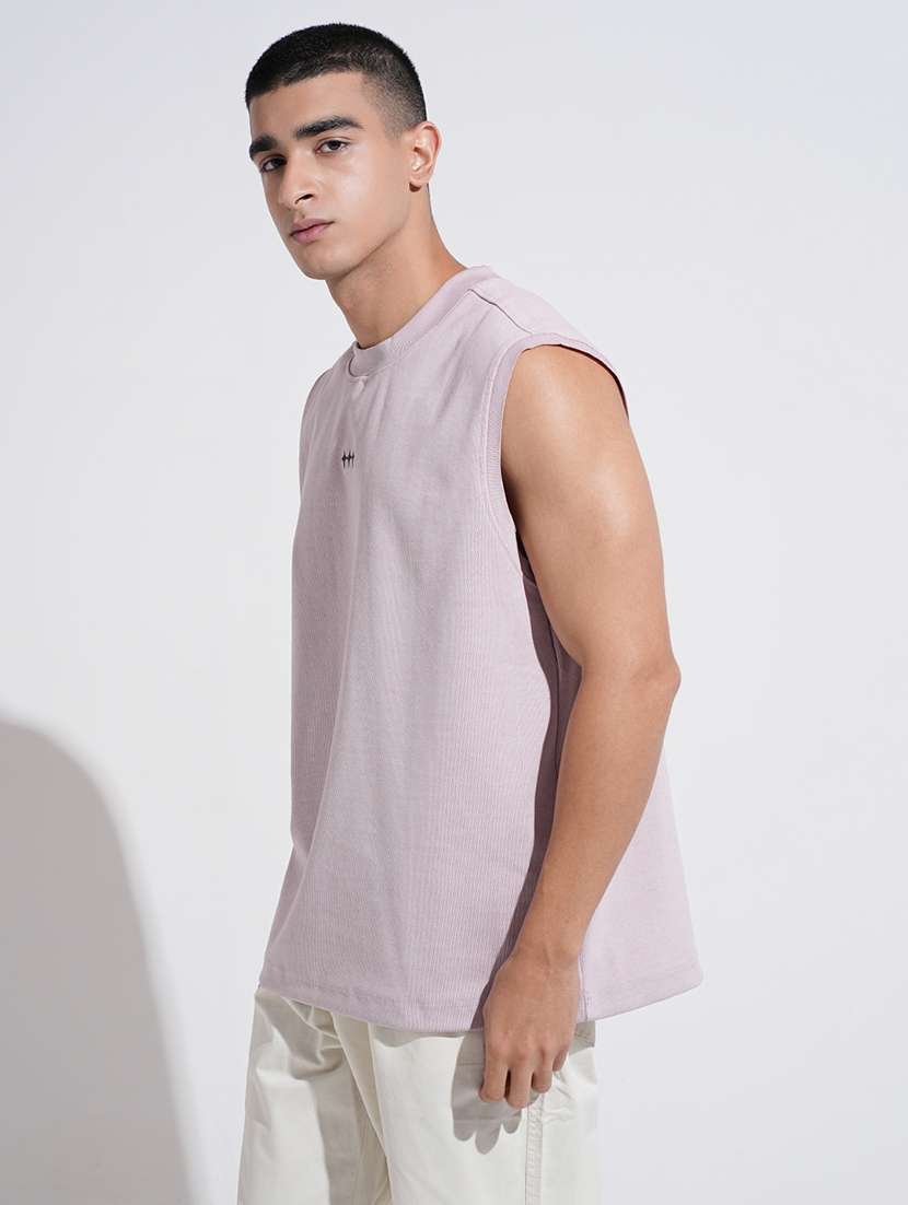 men printed sleeveless loose fit t-shirt - 22038195 - Standard Image - 1