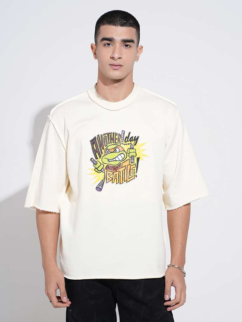 men printed short sleeve oversized t-shirt - 22038209 -  Standard Image - 1