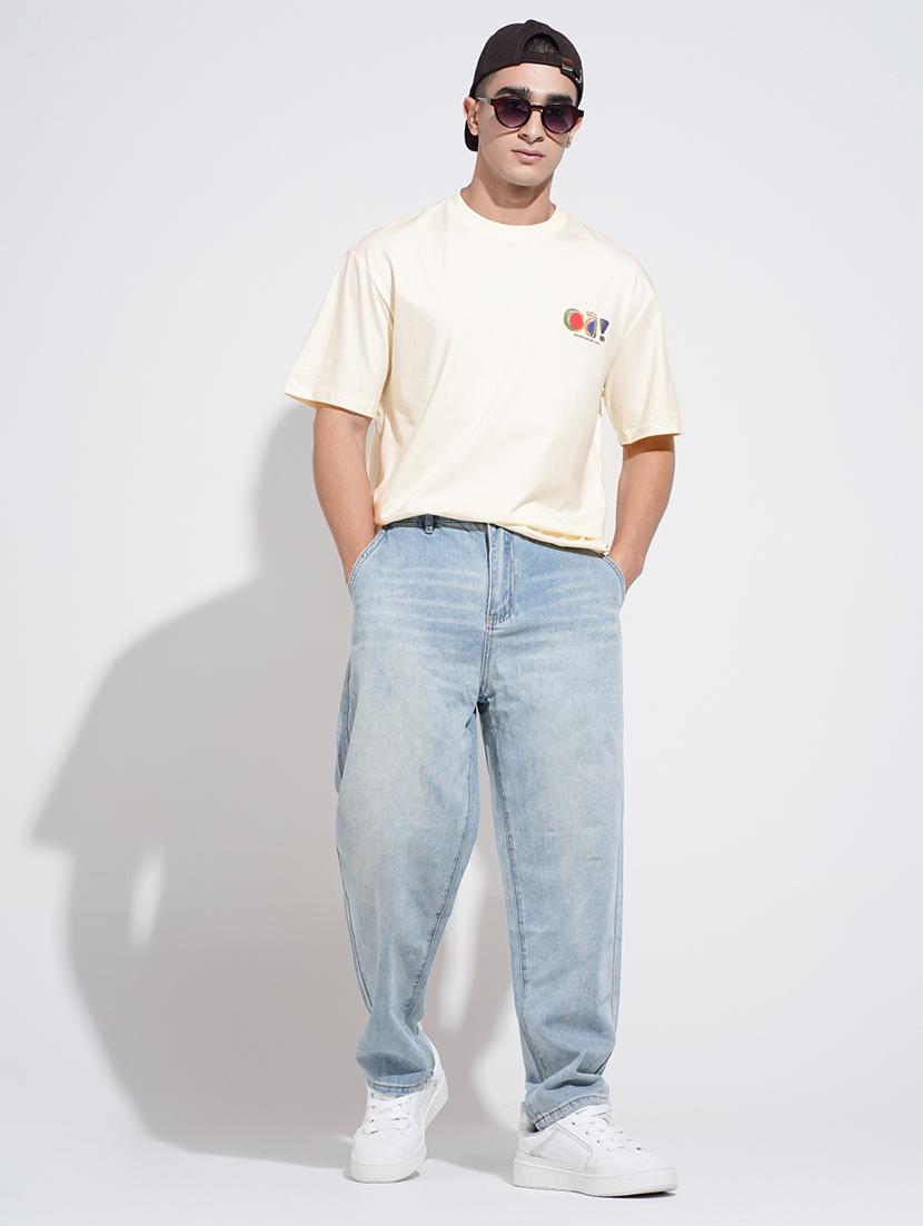 men printed short sleeve oversized t-shirt - 22038210 - Standard Image - 1