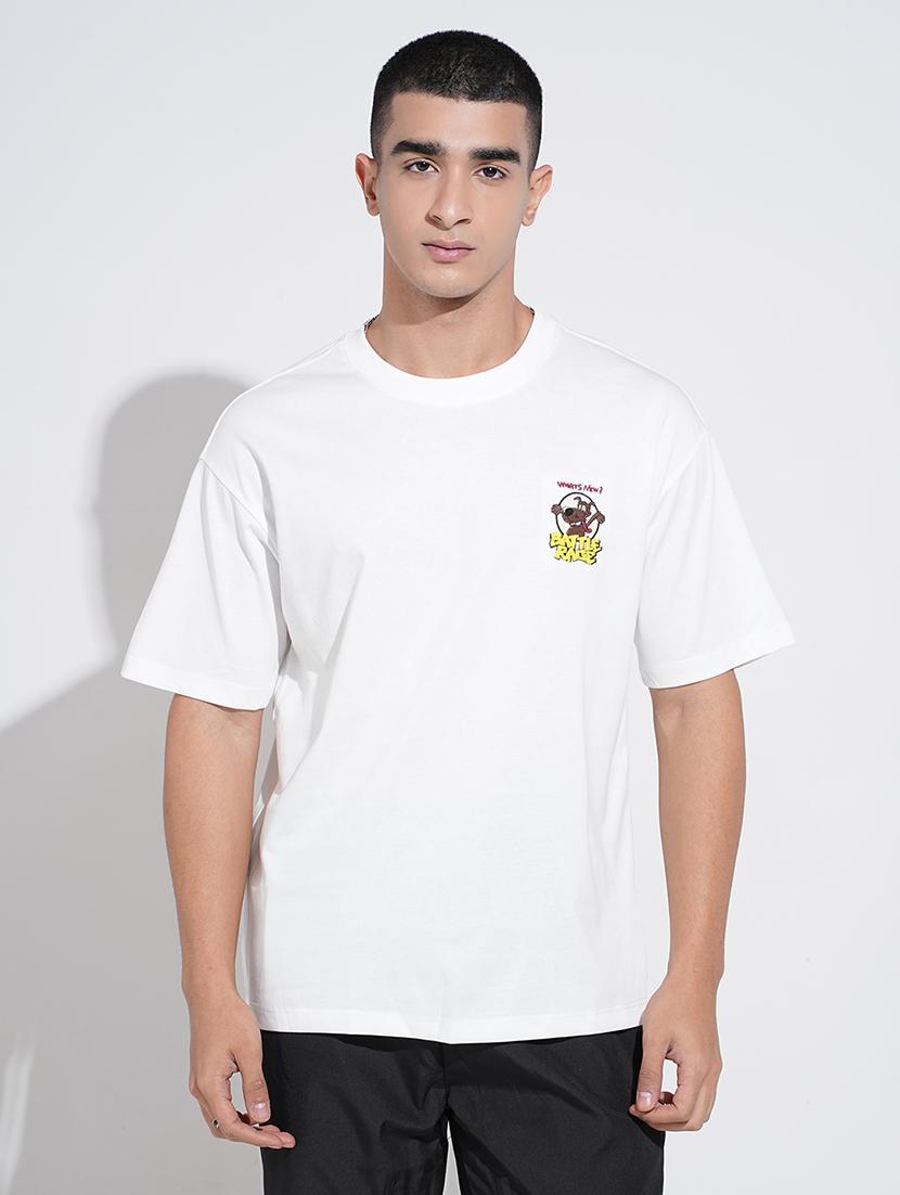 men printed short sleeve oversized t-shirt - 22038220 - Standard Image - 1