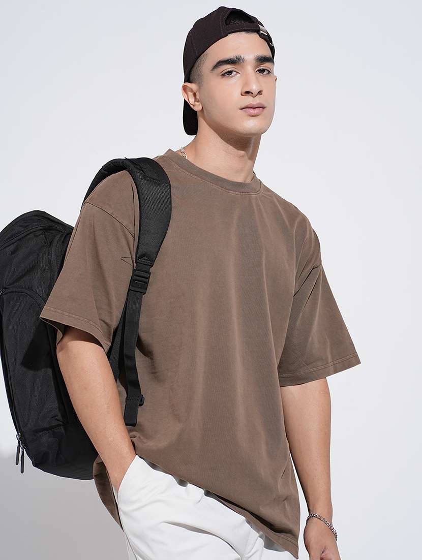 men solid short sleeve oversized t-shirt