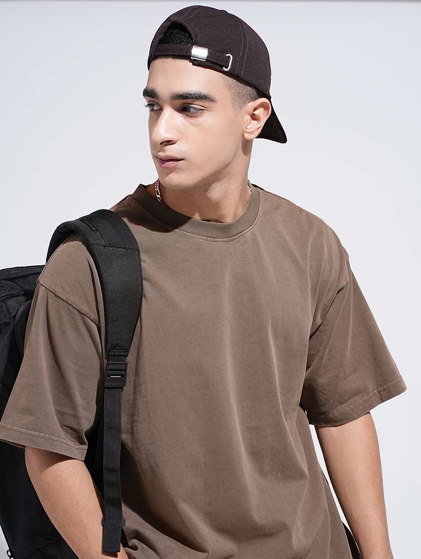 men solid short sleeve oversized t-shirt - 22038221 -  Standard Image - 1