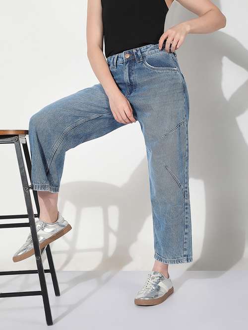 women washed mid rise straight jean - 22038232 -  Standard Image - 0
