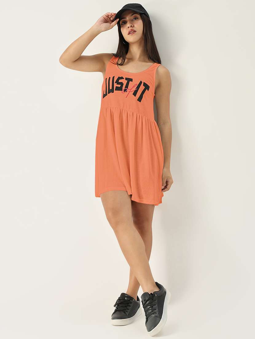 women printed sleeveless fit & flare dress