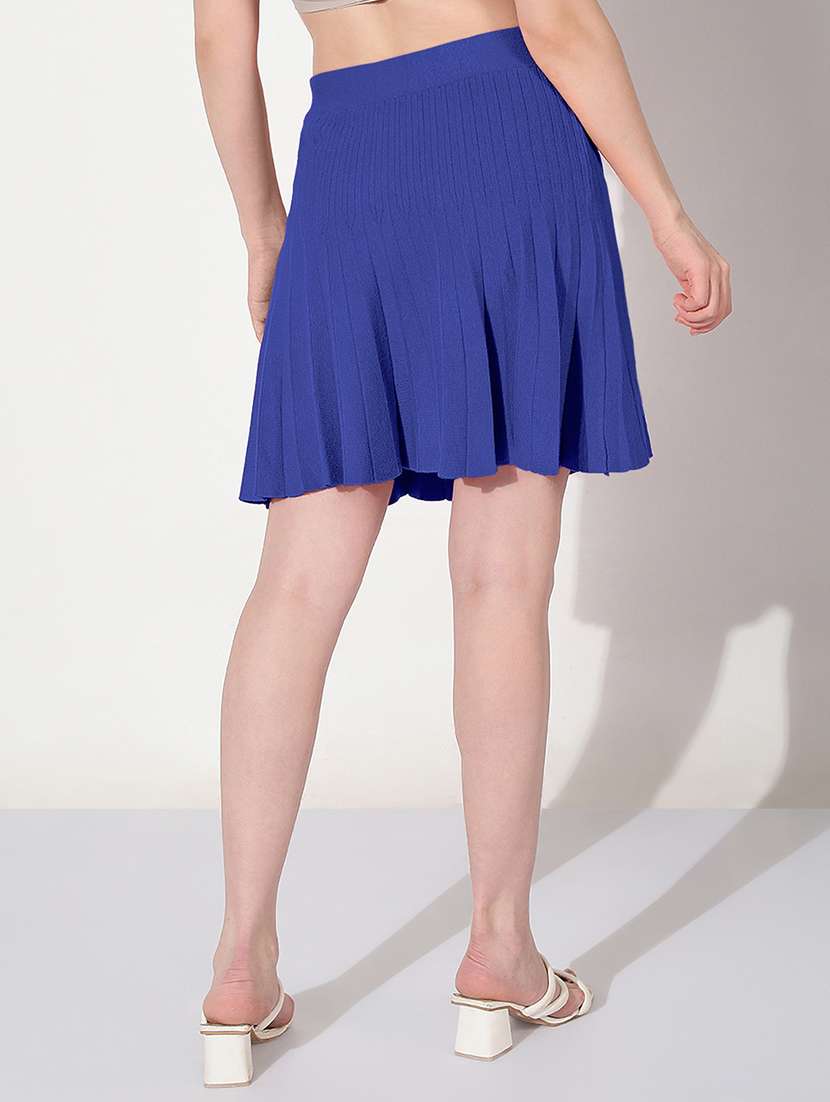 women solid high rise flared skirt - 22038269 -  Standard Image - 4