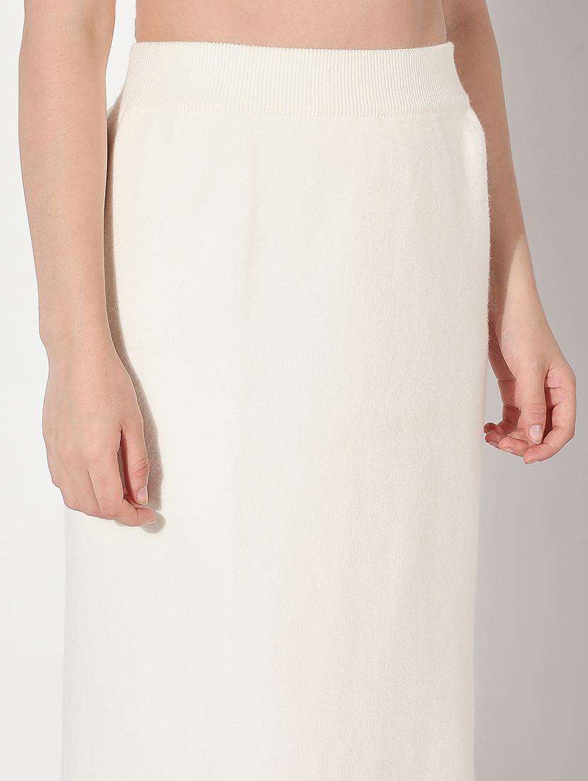 women white solid high rise straight skirt - 22038275 - Standard Image - 4