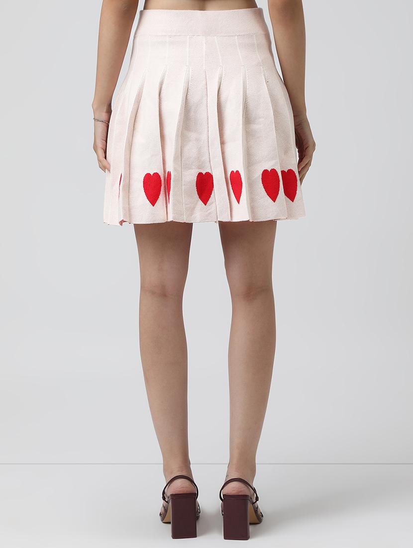 women cream printed flared skirt - 22038285 - Standard Image - 4