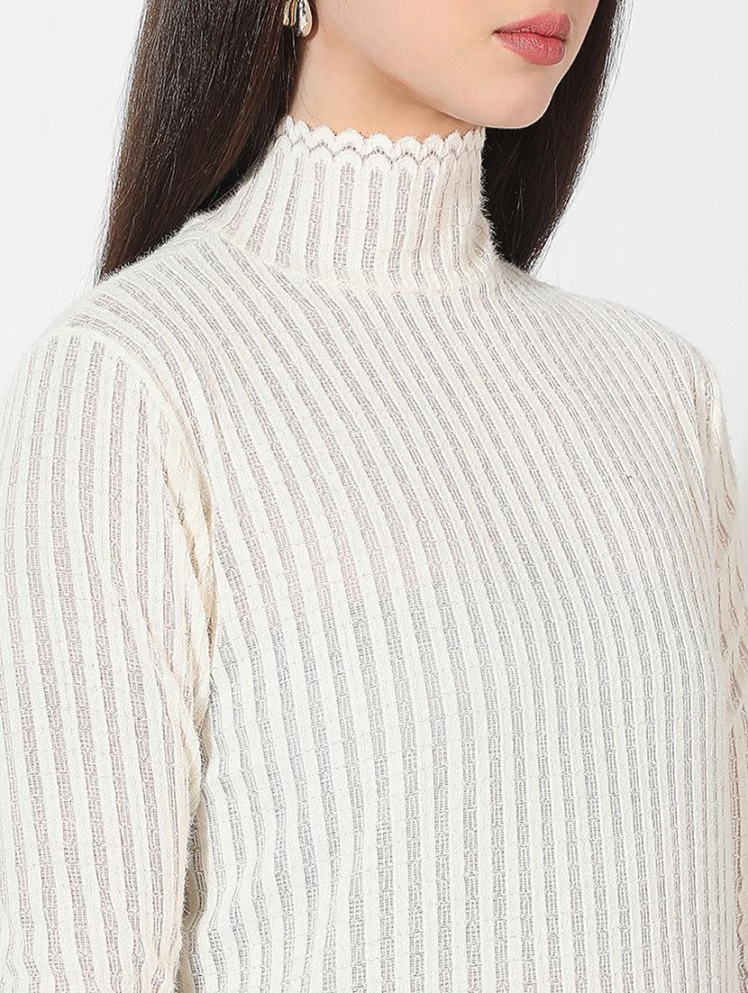 women white solid long sleeve pullover - 22038297 - Standard Image - 4