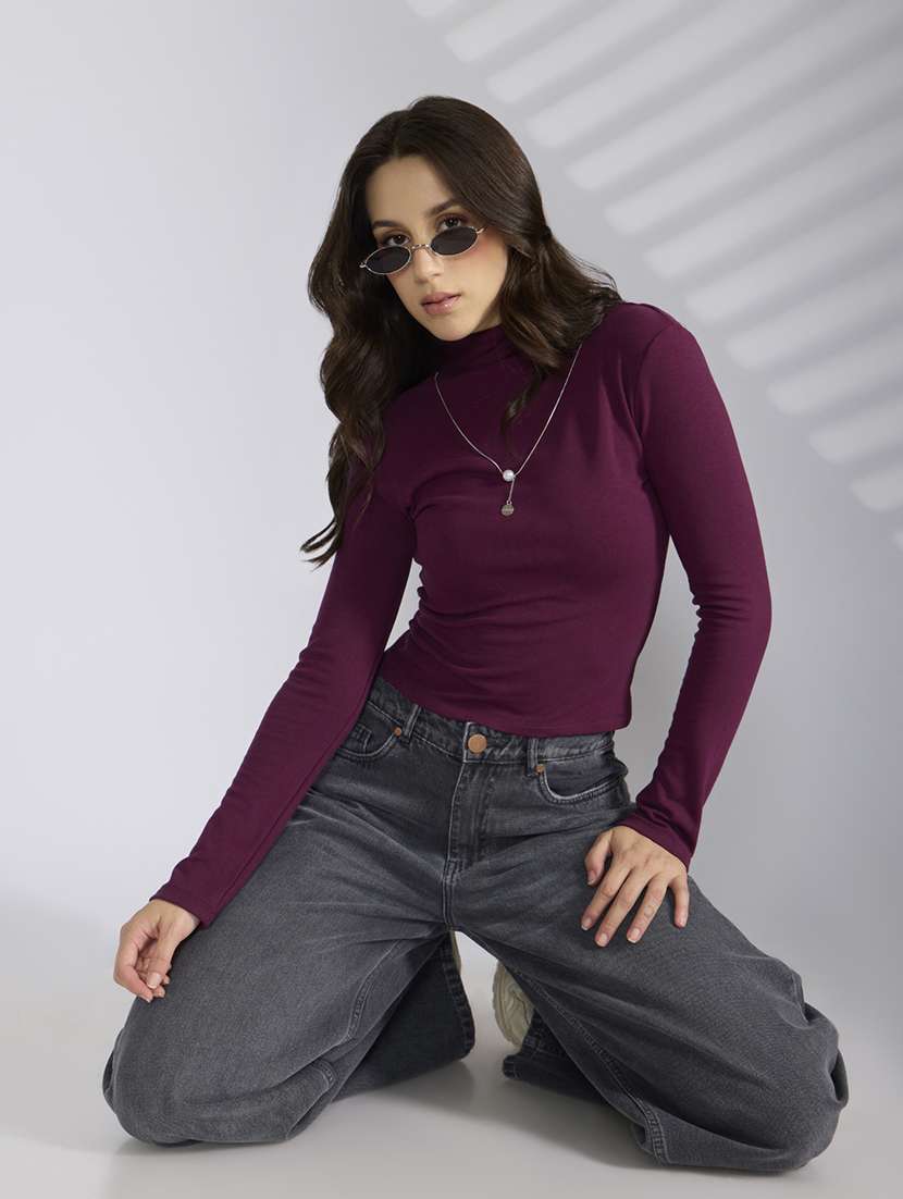 women solid long sleeve regular top - 22038304 - Standard Image - 4