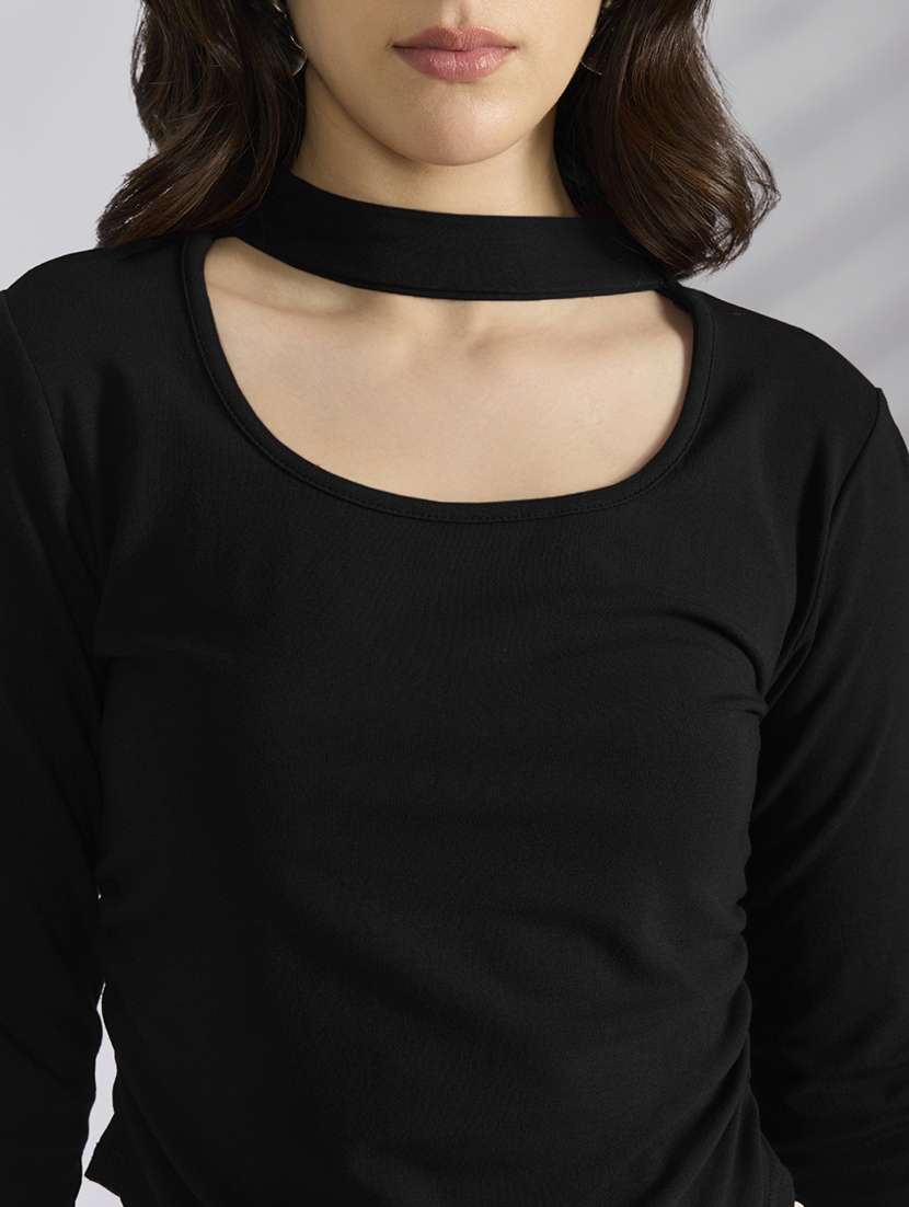 women black solid long sleeve top - 22038322 -  Standard Image - 4