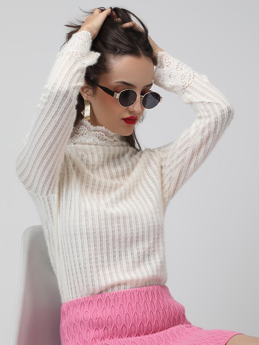 women white solid long sleeve top - 22038335 - Zoom Image - 0