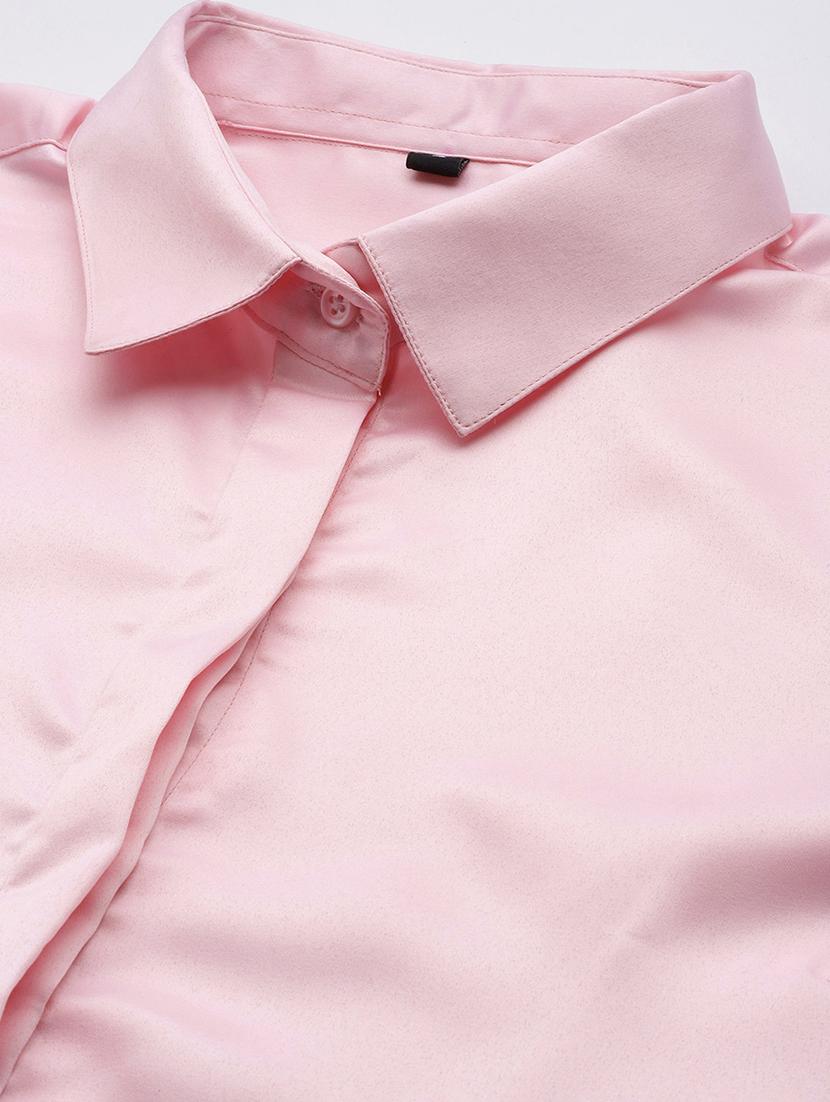 women solid collared long sleeve shirt - 22038365 - Standard Image - 4