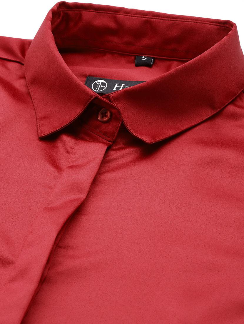 women solid collared long sleeve shirt - 22038368 - Standard Image - 4