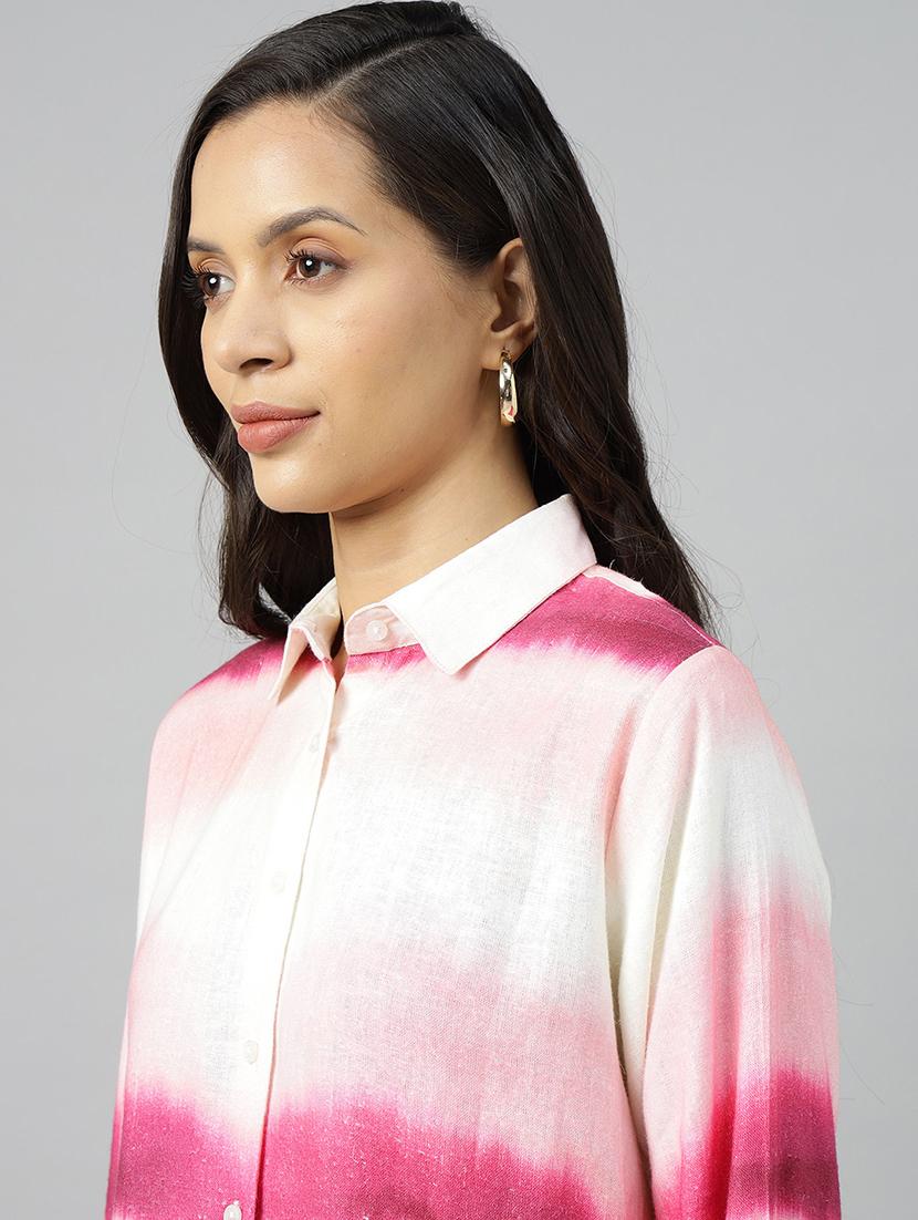 women printed collared long sleeve shirt - 22038378 - Standard Image - 4